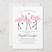 Cute Flamingo Princess Vrijgezellenfeest Kaart (Voorkant)