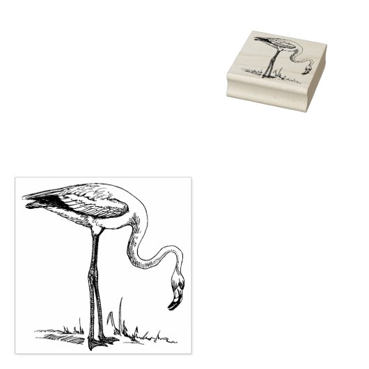Cute Flamingo Rubberstempel (Gestempeld)