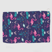 Cute Flamingo Seamless Pattern Golfhanddoek (Horizontaal)