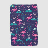Cute Flamingo Seamless Pattern Golfhanddoek (Voorkant)