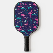 Cute Flamingo Seamless Pattern Pickleball Paddle (Voorkant)