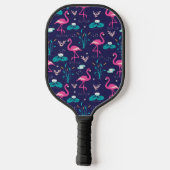 Cute Flamingo Seamless Pattern Pickleball Paddle (Achterkant)