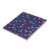 Cute Flamingo Seamless Pattern Tegeltje (Zijkant)
