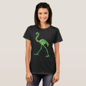 Cute Flamingo Shamrocks Irish St Patricks Day Anim T-shirt (Voorkant volledig)