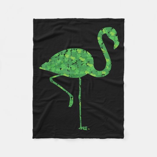 Cute Flamingo Shamrocks Shirt St Patricks Day Anim Fleece Deken (Voorkant)
