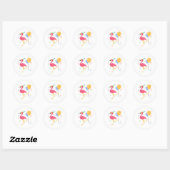 Cute Flamingo Summer Birthday Party  Ronde Sticker (Vel)