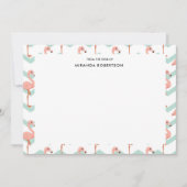 Cute Flamingo Summer Note-kaarten Notitiekaartje (Voorkant)