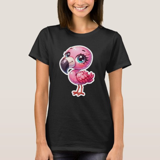 Cute Flamingo T-shirt (Voorkant)
