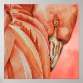 Cute Flamingo Tekening Poster (Voorkant)