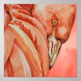 Cute Flamingo Tekening Poster