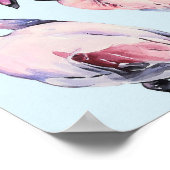 Cute Flamingo Tekening Poster (Hoek)