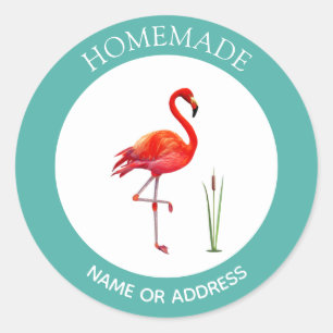 Cute Flamingo Thuisgemaakte Klassieke Ronde Sticke Sticker