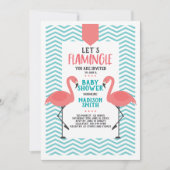 Cute Flamingo Tropical Let's Flamingle Baby shower Kaart (Voorkant)