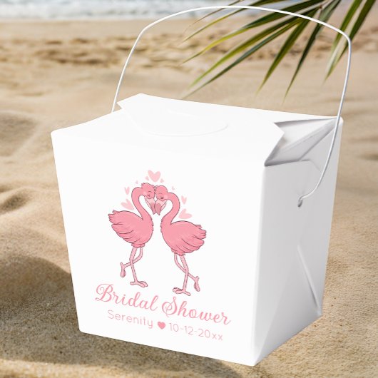 Cute Flamingo Tropical Pink Hawaiian Bridal Shower Bedankdoosjes