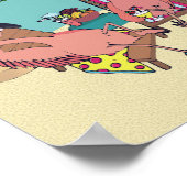 Cute Flamingo Tropical Vacation | Tijd om opnieuw Poster (Hoek)