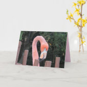 Cute Flamingo Wenskaart Kaart (Gele Bloem)