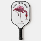 Cute Flamingo Wine Drinker Novelty Gifts Pickleball Paddle (Voorkant)
