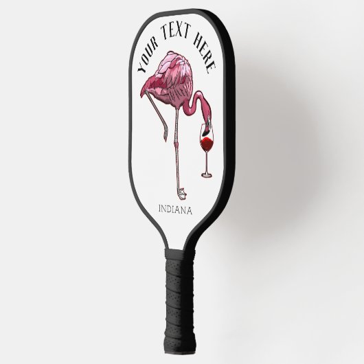 Cute Flamingo Wine Drinker Novelty Gifts Pickleball Paddle (Links)