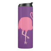 Cute Flamingos aangepaste monogram tumbler Thermosbeker (Gedraaid links)