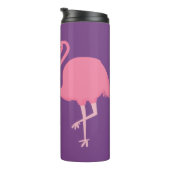 Cute Flamingos aangepaste monogram tumbler Thermosbeker (Geroteerd rechts)