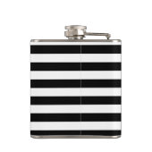 Cute Flamingos, Black White Stripes, op maat gemaa Heupfles (Achterkant)