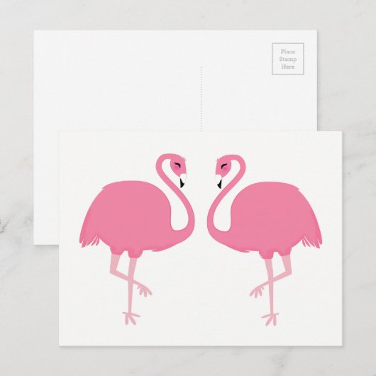 Cute Flamingos briefkaart (Voorkant / Achterkant)