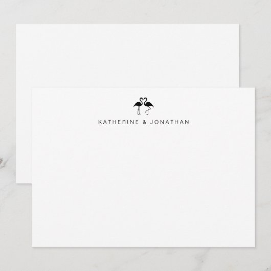 Cute Flamingos Couples Note Card Notitiekaartje (Voorkant / Achterkant)
