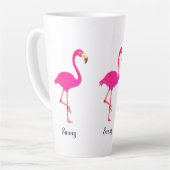 Cute flamingos en kalligrafie latte mok (Linkerhoek)