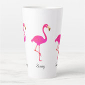 Cute flamingos en kalligrafie latte mok (Voorkant)