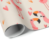 Cute Flamingos Love Pattern Cadeaupapier (Rol Hoek)