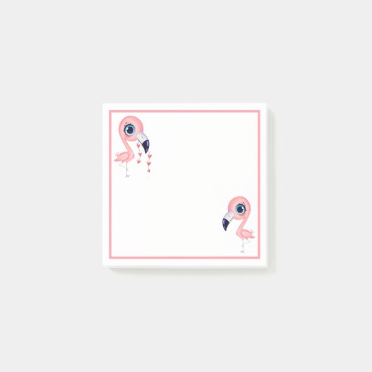 Cute Flamingos Post-it® Notes (Voorkant)