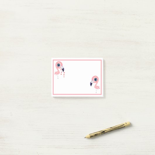 Cute Flamingos Post-it® Notes (Op bureau)