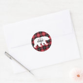 Cute Flannel Pset Pattern Beer 1e verjaardag Ronde Sticker (Envelop)