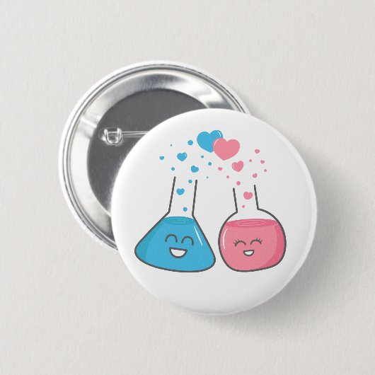 Cute Flasks with Perfect Chemistry in Love Button (Voorkant /achterkant)