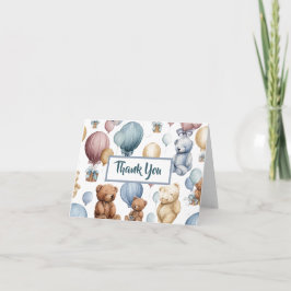 Cute Flat Baby Boy Thank You Card – Pastel Style Bedankkaart
