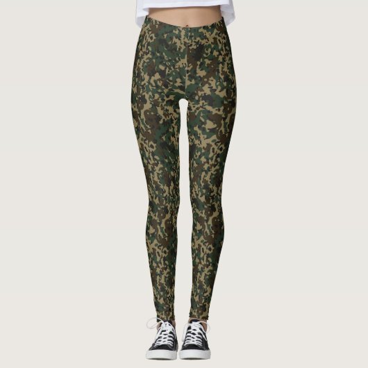 Cute Flecktarn Camouflage Pattern Leggings (Voorkant)