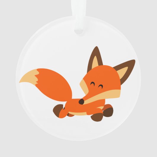 Cute Fleet Cartoon Fox Acrylornament Ornament (achterkant)