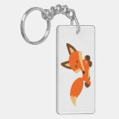 Cute Fleet Cartoon Fox AcrylSleutelhanger Sleutelhanger (Voorkant Links)
