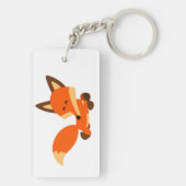 Cute Fleet Cartoon Fox AcrylSleutelhanger Sleutelhanger (achterkant)