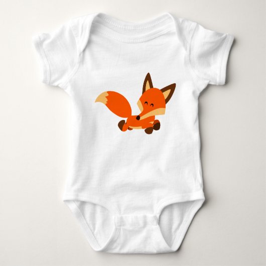 Cute Fleet Cartoon Fox Baby Bodysuit (Voorkant)