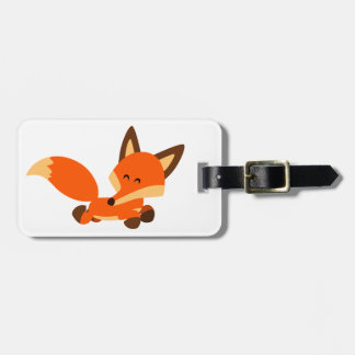 Cute Fleet Cartoon Fox Bagagelabel