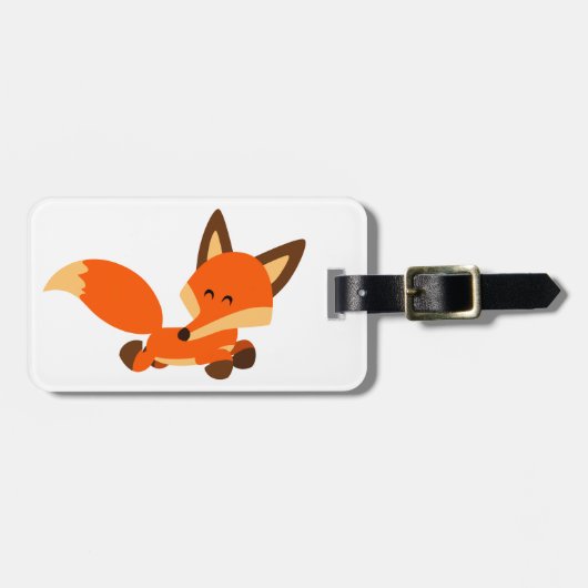 Cute Fleet Cartoon Fox Bagagelabel (Voorkant horizontaal)