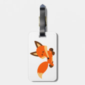 Cute Fleet Cartoon Fox Bagagelabel (Achterkant verticaal)