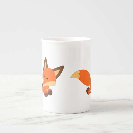 Cute Fleet Cartoon Fox Bone China Mok (Voorkant)