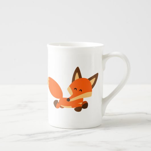 Cute Fleet Cartoon Fox Bone China Mok (Rechts)