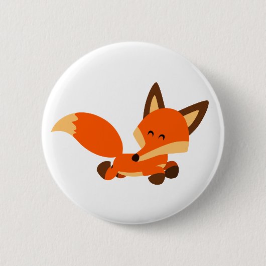 Cute Fleet Cartoon Fox Button Badge (Voorkant)