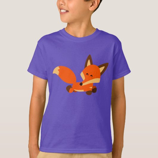 Cute Fleet Cartoon Fox Children T-Shirt (Voorkant)