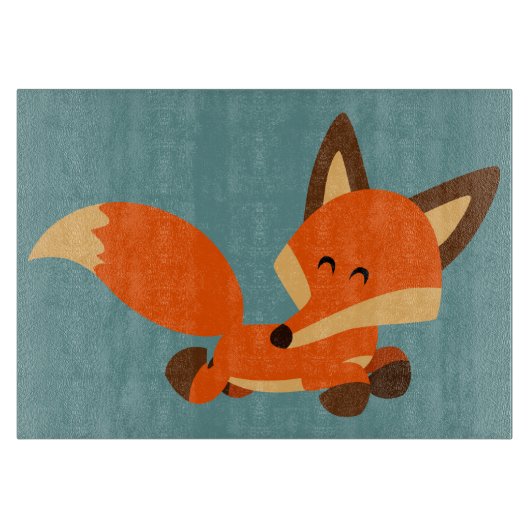 Cute Fleet Cartoon Fox Cutting Board Snijplank (Voorkant)