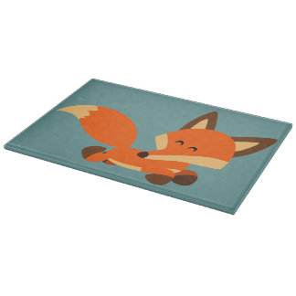 Cute Fleet Cartoon Fox Cutting Board Snijplank