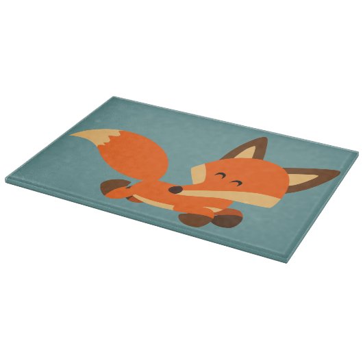 Cute Fleet Cartoon Fox Cutting Board Snijplank (Hoek)